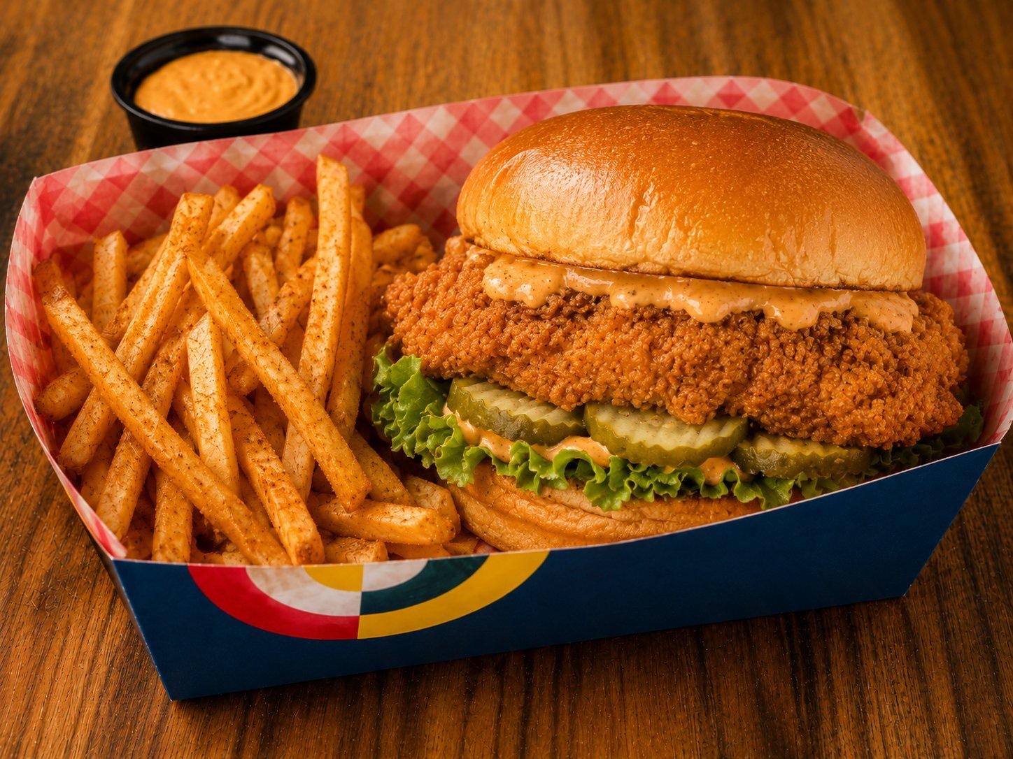 Krunch Cajun Chicken Sandwich  Regular Side Only