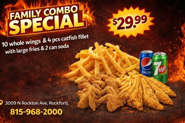 10 Wings \ 4 Catfish ( Specials )
