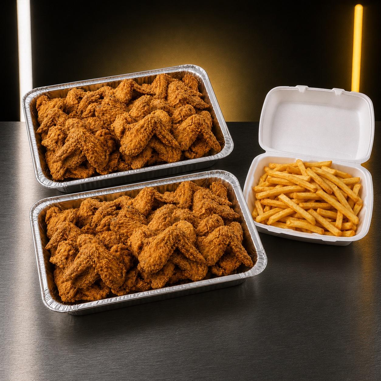 50 wings w/fries