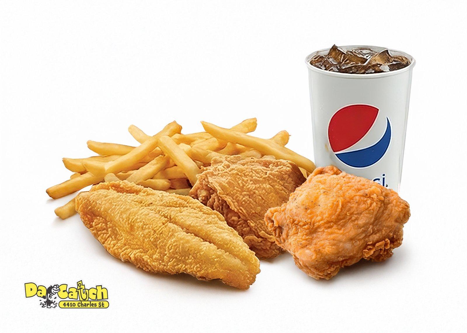 2 Chicken Thighs & 1 Piece Fish