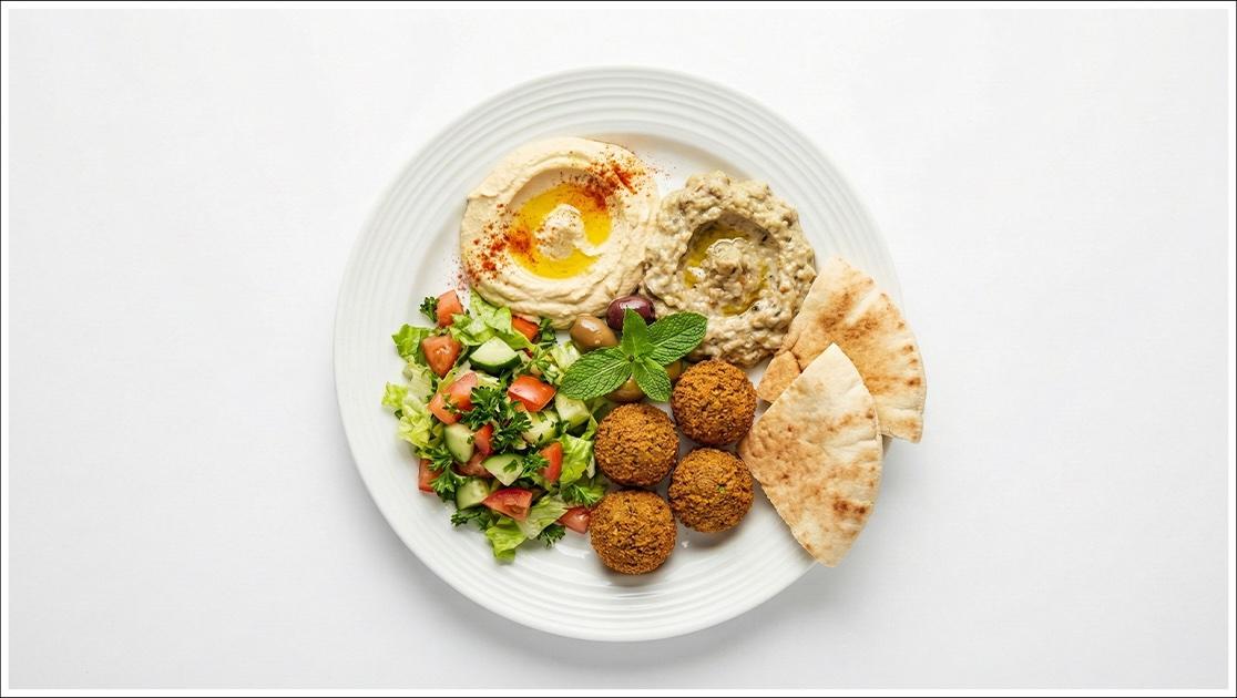 #14 Breakfast Plate-Hummus,Baba Ghanouj